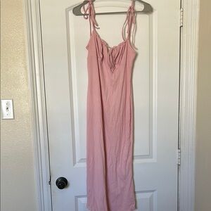 Pink Sleeveless Maxi Dress